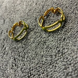 Gold-Tone Gold Accent Hoop Clip-on Earrings - Women's Jewelry